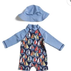 Little Me Multicolor Sailboat Rashguard Set